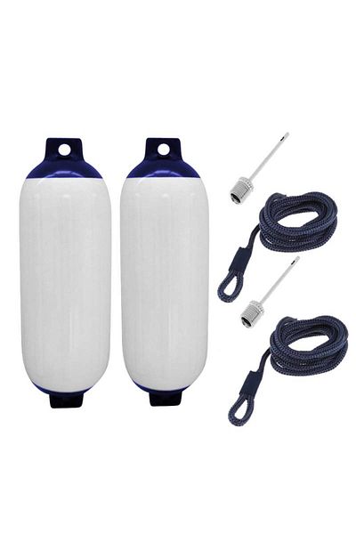Choice Blue Rope 2pcs Boat Inflatable Bumper Fender Marine Bumper Fender Anti-crash Buoy Yacht Docking Moor