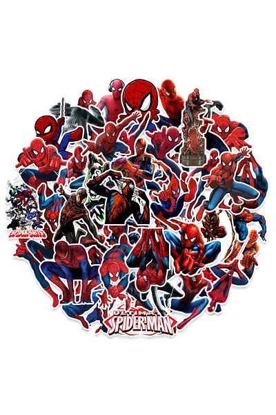 Miniso 10pcs 10/30/50pcs Cartoon Cool Disney Spiderman Stickers Diy Skateboard Fridge Motorcycle Luggage Pv