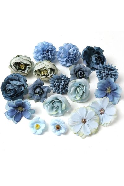 Choice Blue Rose Mixed Artificial Flowers Wedding Marriage Decoration Fake Flower For Home Room Decor Diy C