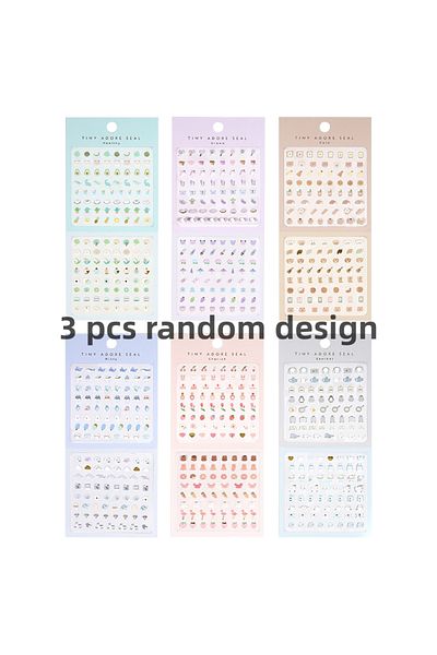 Choice 3 Pcs Random Design 3 Pcs Mini Kawaii Seal Sherbet Flowers Stickers Scrapbooking Diy Journal Cute Na