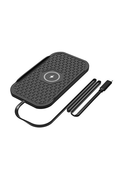 Choice وسادة شاحن سيارة لاسلكية من السيليكون من بونولا باللون الأسود غير قابل...