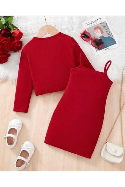 EFSACE Hary Cardigan Camisole Dress