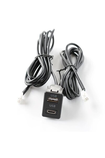 Choice 1 قطعة لوحة واجهة منفذ USB + TYPE-C لتركيب لوحة القيادة في السيارة، كابل محول 145 سم للوحة القيادة في السيارة