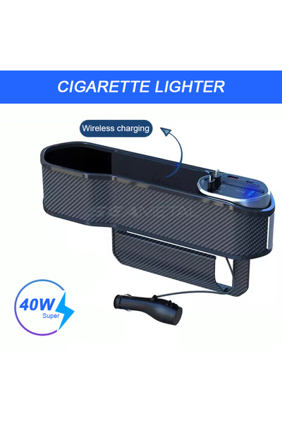 Choice1 منظم فجوات مقعد السيارة اللاسلكي SEAMETAL مع شاحن USB-C/Lightning Fas...