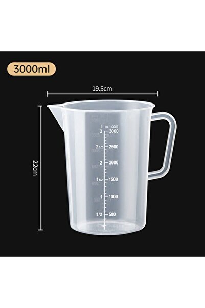 Choice كوب قياس متدرج شفاف من البلاستيك سعة 3500 مل، كوب خلط شفاف من قطعة واح...
