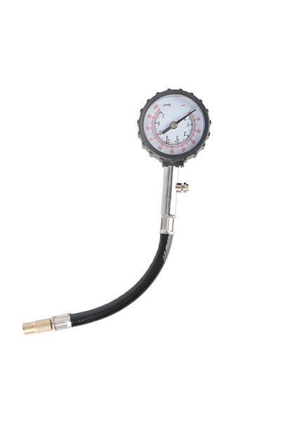 LEEPEE مقياس ضغط إطارات السيارة باللون الأسود 0-100 رطل/بوصة مربعة، جهاز اختبار الإطارات ذو الأنبوب الطويل عالي الدقة، رأس نحاسي