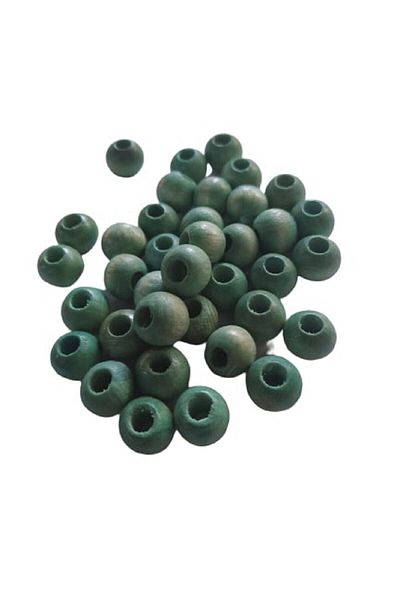 Selin 10 Mm Turquoise Color Wooden Beads - 50 Grams (Average ± 110 - 150 Pieces)