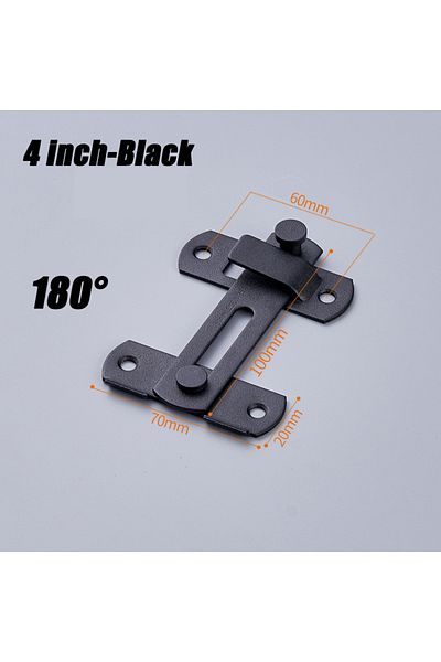 Choice 3PCS 4inch-Black 180 Sliding Barn Door Latch Sliding Right Angle Door Latch Door Bolt Wine Cooler Cl