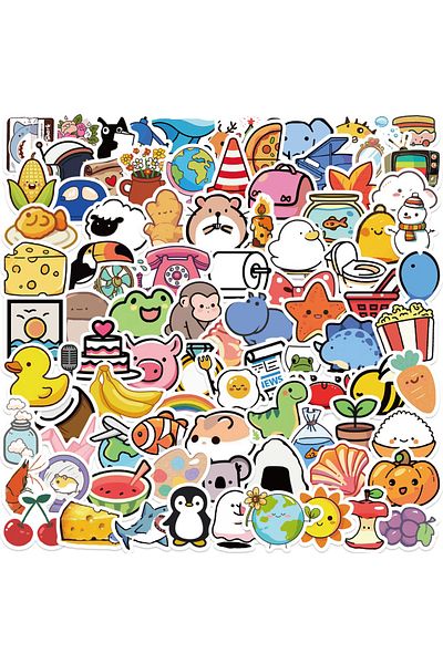 Choice 100pcs 100pcs Cute Mini Animals Foods Graffiti Stickers Laptop Phone Guitar Notebook Suitcase Cup Wa