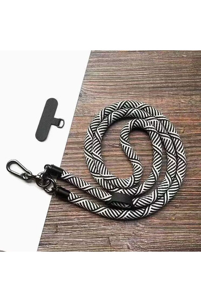 Choice حبل هاتف قابل للتعديل باللونين الأبيض والأسود، حبل هاتف عالمي متعدد ال...