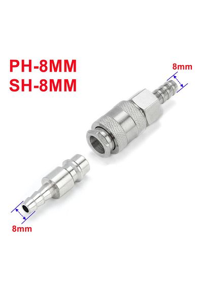 Choice 8mm 1Set European EU Type Pneumatic Fitting Connector Quick Coupler For Air Compressor Hose Barb Noz