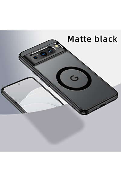 Choice جراب حماية مغناطيسي أسود غير لامع وشفاف لهاتف Google Pixel 8 Pro من مادة البولي يوريثان الحراري مع شاحن لاسلكي مغناطيسي من Magsa