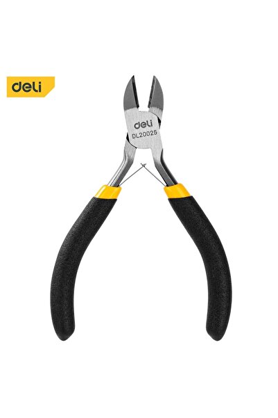 Deli كماشة قطرية صغيرة متعددة الوظائف DL20025، مقاس 4.5 بوصة، قاطع أسلاك عالمي، أداة يدوية