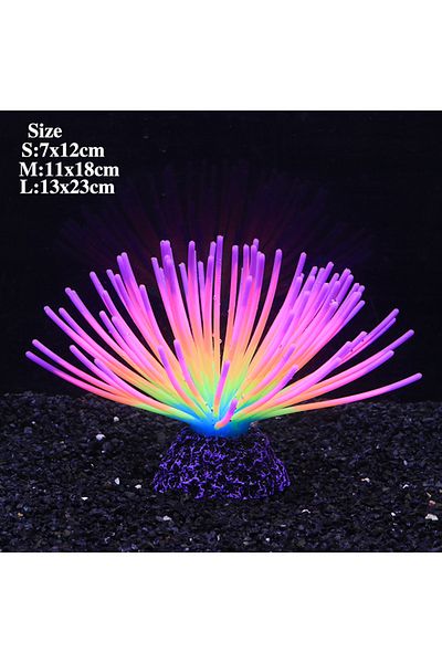 Choice S Seven Colors Artificial Silicone Sea Urchin Ball Fluorescent Effect Decoration Aquarium Underwater