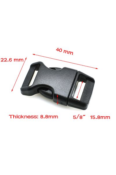 Choice 10 Pcs 15mm Webbing 10pcs/pack Piastic Side Release Buckle Curved 550 Paracord Bracelet Dog Collar