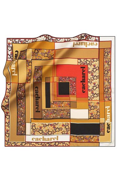 Cacharel Μεταξωτό κασκόλ Twill - Κίτρινο, Καφέ Τόνοι - 8197313 -911