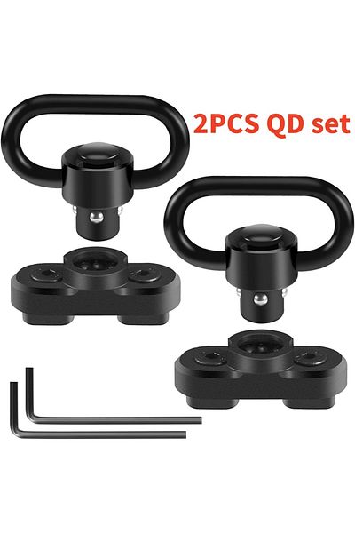 Choice 2pcs Qd Set 1.25” Qd Sling Swivel Mount Heavy Duty Quick Detach Push Button Swivels For Two Point Sl