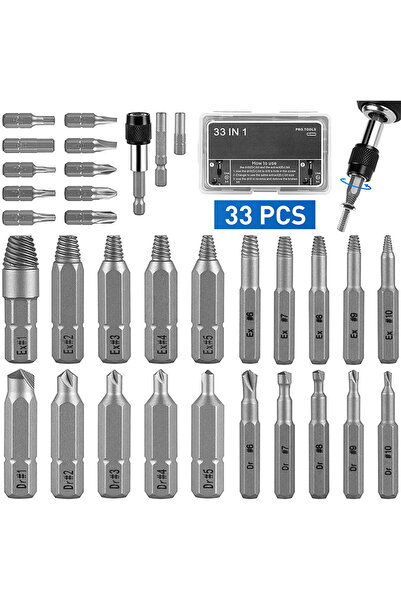 Choice مجموعة أدوات إزالة البراغي المكسورة 33 في 1 مع قضيب تمديد المقبس وأداة...