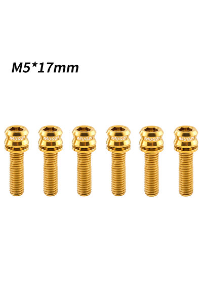 Choice1 M5X17MM Glod MUQZI 6PCS Titanium Bolts M5x15 M5x17 Bicycle Handlebar ...