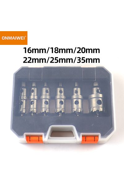 onmaiwei 16-35mm 8pcs 8pcs 16-35mm Tct Hole Saw Cutter Alloy Hole Saw Set Carbide Tip For Stainless Steel Iro