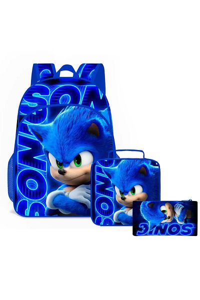 Choice 3pc-set Sonic Sonic Bags For Primary And Secondary School Students And Children's Cartoon School Bag