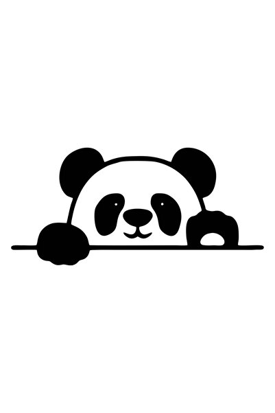 Choice ملصقات سيارات فينيل بتصميم باندا مختبئة، G21503 أسود، للدراجات الرباعي...