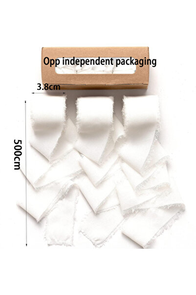 Choice M WHITE 3 لفات من شرائط الشيفون البيضاء بطول 5 أمتار لدعوات الزفاف وبا...