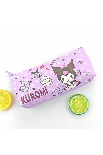 Choice Kuromi A Sanrio Pencil Case Cinnamoroll Hello Kitty Kuromi Melody Stationery Bag Pu Waterproof Penci