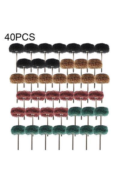 Toorise 40pcs 40pcs Mini Drill Abrasive Brush Nylon Buffing Polishing Wheel Sanding Head 3mm Shank 180-400gr