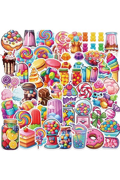 Choice 50pcs 50pcs Cute Colorful Candy Cartoon Stickers Scrapbooking Notebook Water Bottle Laptop Luggage S