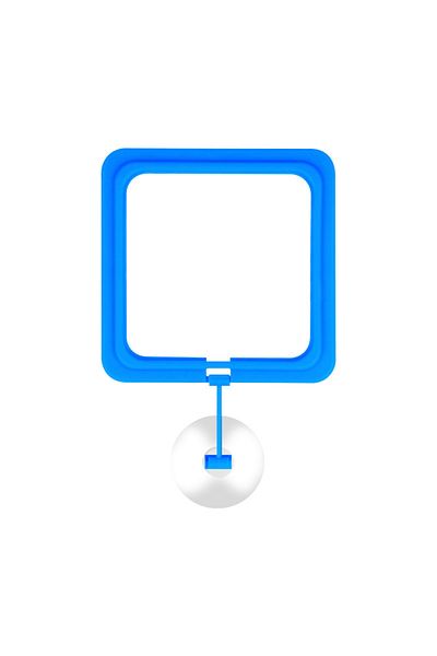 Choice Blue square Floating Fish Food Feeder Ring - Square Circle Aquarium Station with Suction Cup, Easy F