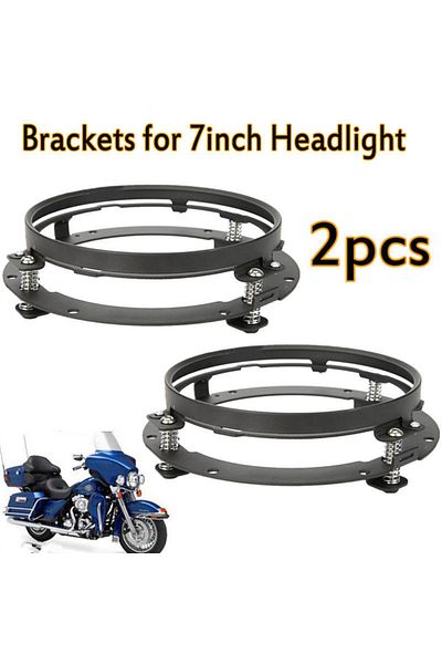SOYAVISION Black 2pcs 7" Inch Led Headlight Ring Mounting Bracket For Jeep Wrangler Jk Suzuki Samurai Car For H