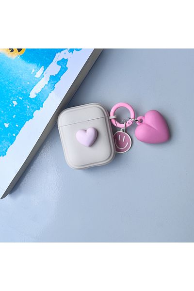 Choice Airpods pro Pink Cute 3D Heart Love Silicone Earphone Accessories Case For Airpods 3rd For Airpods 1