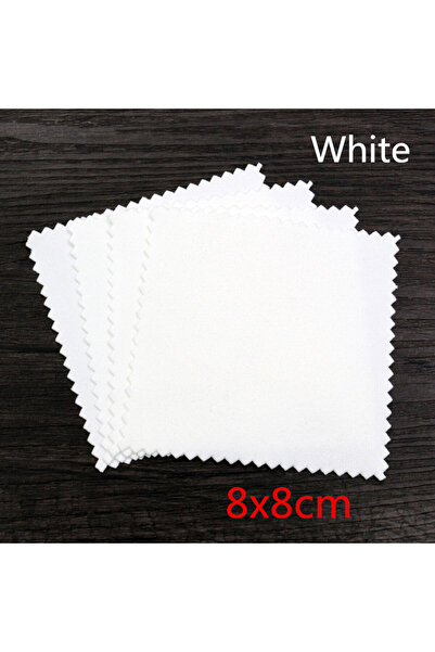 Wadsfred 8x8cm White 10pcs Polish Polishing Cloth Silver Color Cleaning Polis...