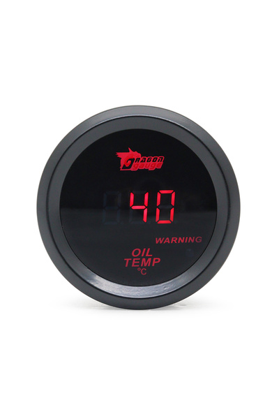 Choice مقياس تعزيز 52 مم / درجة حرارة الماء / درجة حرارة الزيت / مكبس الزيت / الجهد / مقياس سرعة الدوران، علبة سوداء بإضاءة LED حمراء رقمية