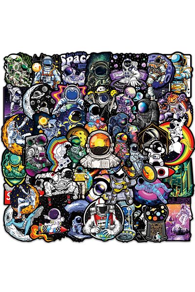 Choice 50pcs 10/30/50pcs Outer Space Astronaut Cartoon Stickers Aesthetic Diy Skateboard Laptop Helmet Phon