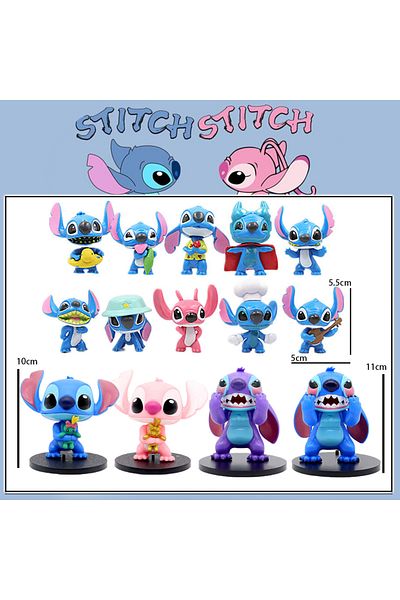 Choice Anime 10pcs 5cm Stitch Doll Figures  10/11cm Stitch Doll four-piece Cartoon Stitch Toys Ornaments...
