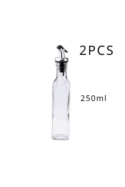 Choice Zh-hx23072864-2pcs- 2/4pcs.250/500ml Clear Glass Olive Oil Bottle Leakproof Kitchen Seasoning Soy Sa