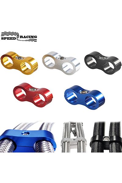 SPEEDRACING Universal AN4 AN6 AN8 AN10 Billet Oil Fuel Water Hose Tube Seprator Divider Clamp aluminum line s...