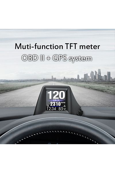 Choice New Multi-function HUD Gadget OBD2+GPS On-board Computer A-pillar Trim Install RPM Turbo Oil Pres...