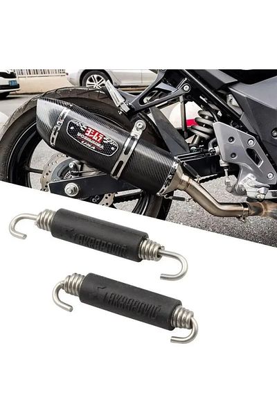 Choice 2pcs Stainless Steel Universal Motorcycle Muffler Exhaust Springs Hooks Front Middle Link Pipe Ex...