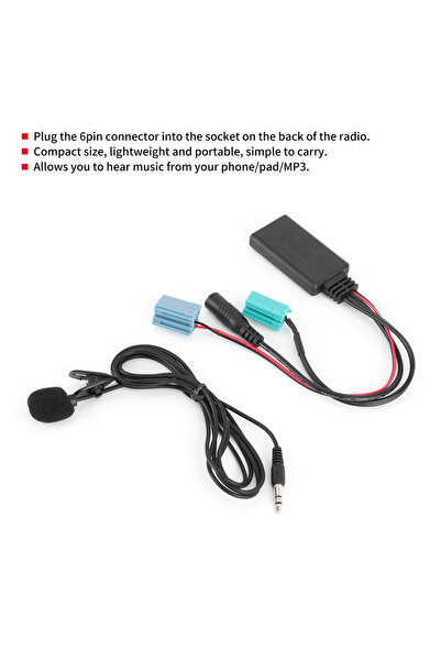 Choice محول AUX-IN ستيريو للسيارة بستة دبابيس مع ميكروفون مناسب لسيارات Clio/Espace/Megane