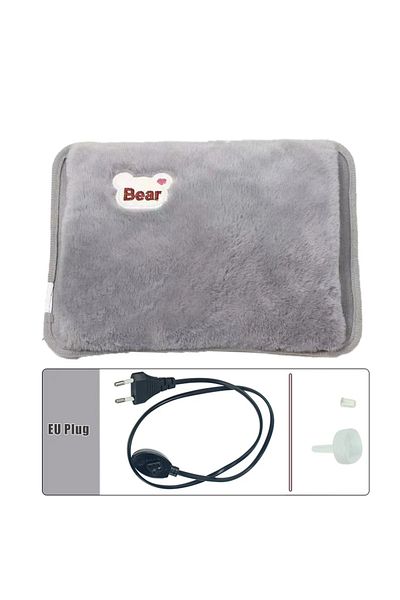 Choice Grey Electric Hot Water Bag Reusable Plush Hot Water Bottle Eu Plug Charging Heating Water Bags Wint