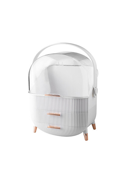 Choice صندوق تخزين مستحضرات التجميل الفاخر الخفيف باللون الأبيض للحمام بسعة ك...