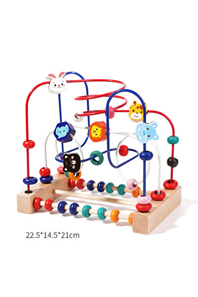Choice 3 ألعاب خشبية للحيوانات متاهة الخرز حيوانات ملونة أشكال فواكه دائرة تعليمية للعد T