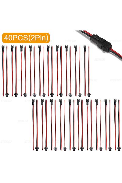 Choice 40pcs(2PIN) Stonego 20/40pcs Led Extension Connector Cable Wires Electric Male Female Wire For 3528