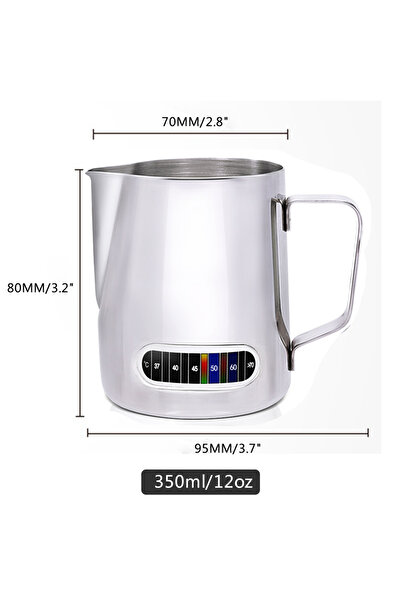 Choice 350ml 12oz 12/20oz Milk Frothing Pitcher with Temperature Display Stainless Steel Milk Frother Pitch