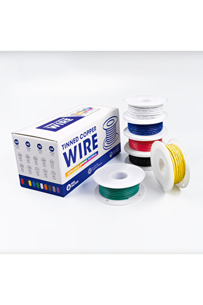 Choice سلك سيليكون 28AWG 6x10M 6 ألوان متنوعة - سلك سيليكون مرن مقاوم للحرارة...