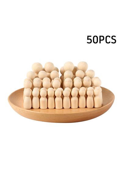 Choice 50pcs 50 Pcs Unfinished Wooden Peg Doll For Diy Painting Natural Wood Doll Bodies Figures Decorative