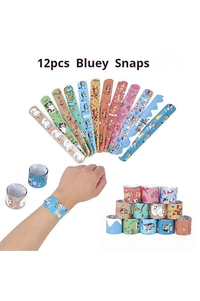 Choice Mixed 12pcs Bluey Wristband Hair Ring Bluey And His Friends Bracelet Coco Bingo Animated Pattern Chi